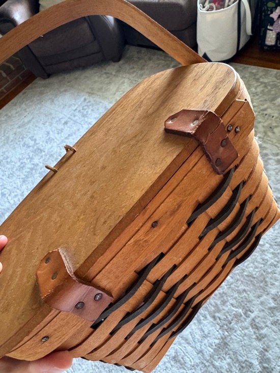 Longaberger Brown Woven Handled Basket - Picture 4 of 6